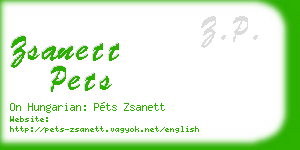 zsanett pets business card